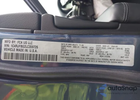 2020 Jeep Grand Cherokee Limited 4X4 from USA, damaged, VIN 1C4RJFBG2LC359726